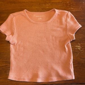 American eagle pink crochet crop